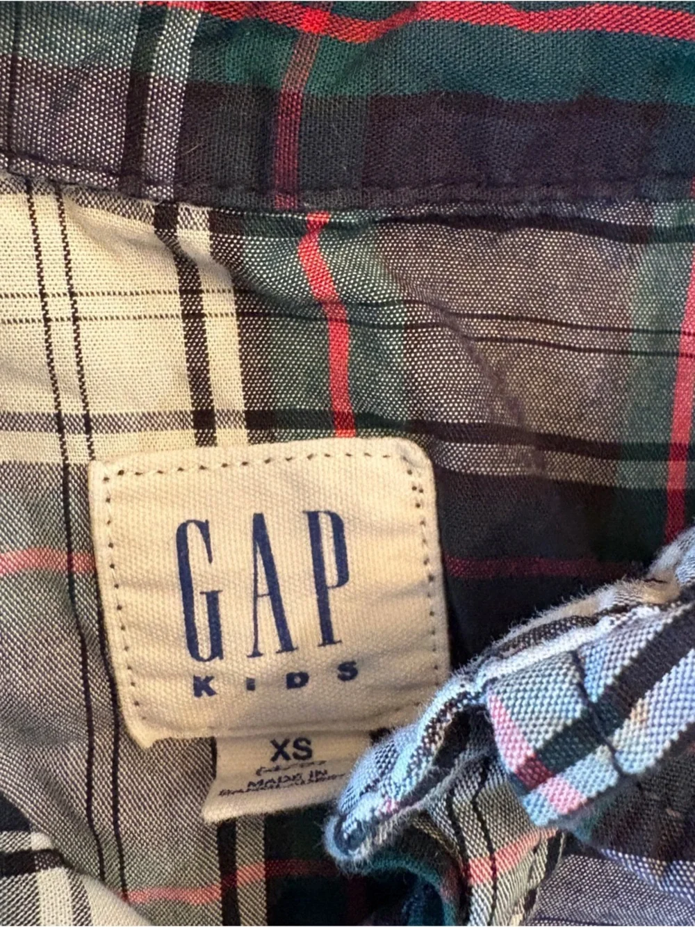 Kids Plaid Button-Down Shirts Size XS Boys